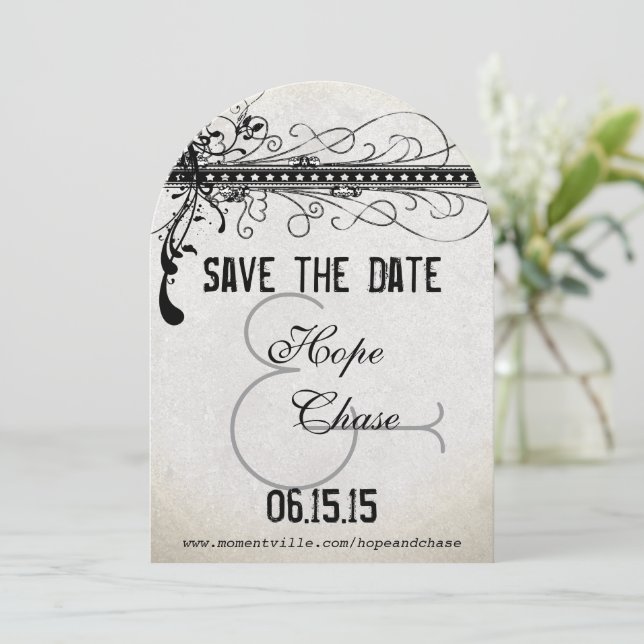 Brown Kraft Paper Wedding Save the Date (Standing Front)
