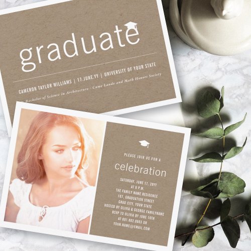 Simply Paper Modern Graduate Graduation Photo Cards