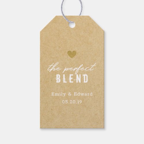 Brown Kraft The Perfect Blend Wedding Favor Tags