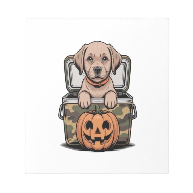 Brown Lab Dog Halloween Spooky Notepad (Front)