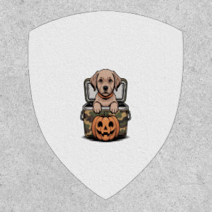Brown Lab Dog Halloween Spooky Patch