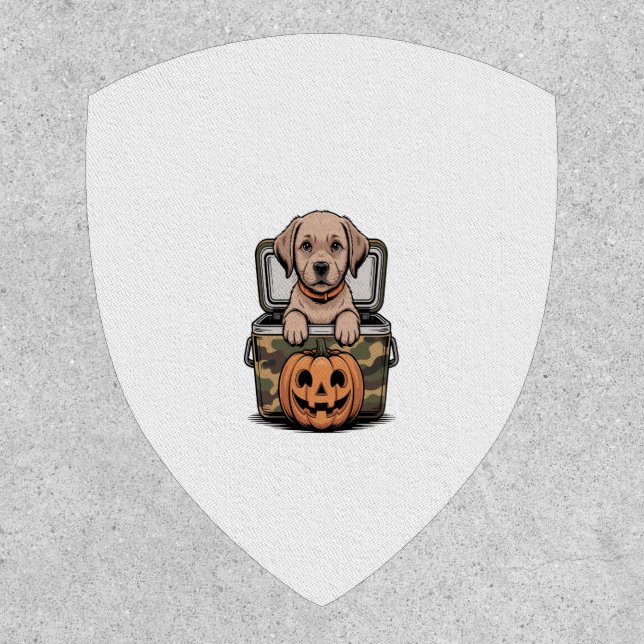 Brown Lab Dog Halloween Spooky Patch (Front)