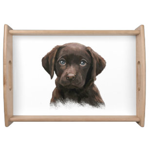 Brown Lab Dog Serving Tray