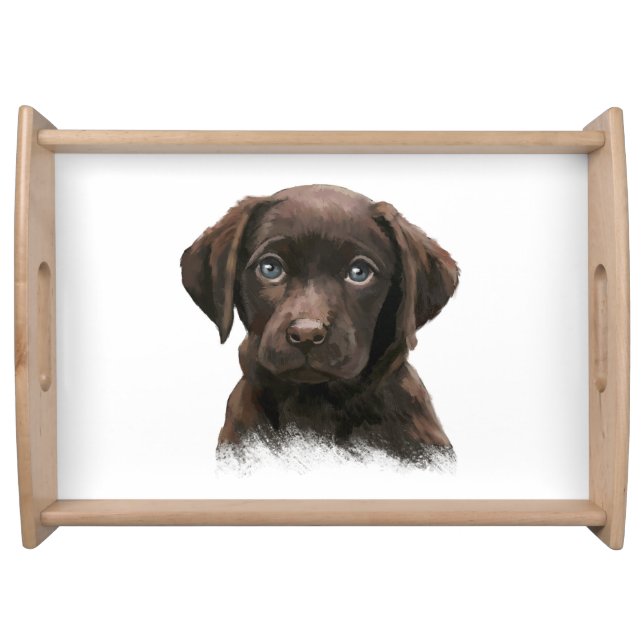 Brown Lab Dog Serving Tray (Front)