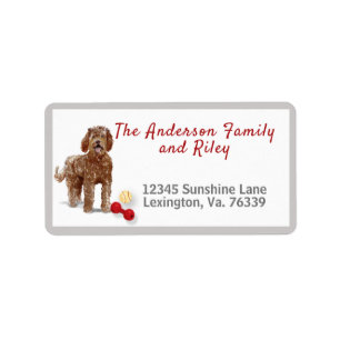 Brown Labradoodle Toys Home Return Address   Label