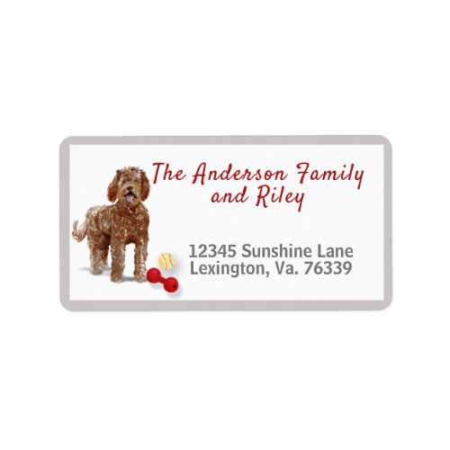 Brown Labradoodle Toys Home Return Address   Label