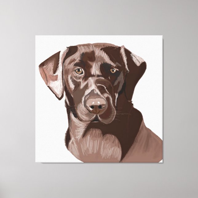 Brown Labrador Canvas Print (Front)
