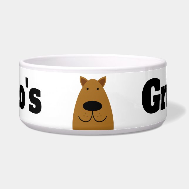 Brown Labrador Dog Bowl (Front)