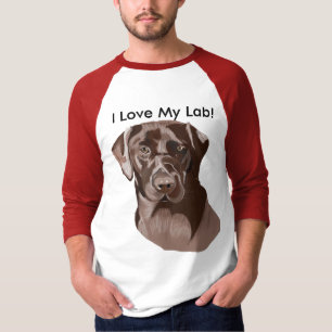 Brown Labrador" I Love My Lab" T-Shirt