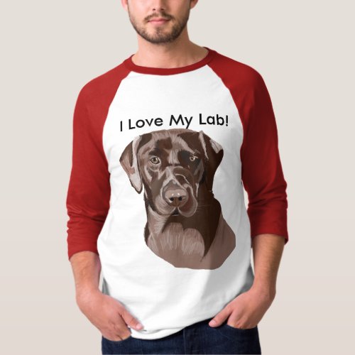 Brown Labrador I Love My Lab T_Shirt