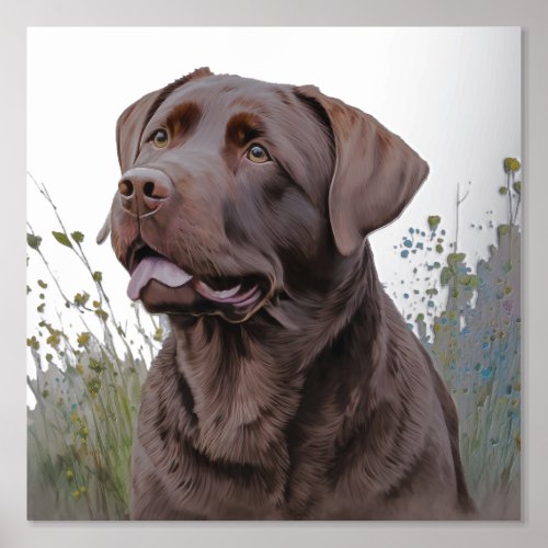 Brown Labrador Portrait Foil Prints