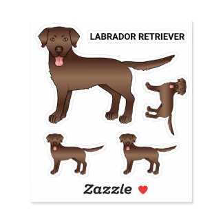 Brown Labrador Retriever Cartoon Dog Illustration Sticker