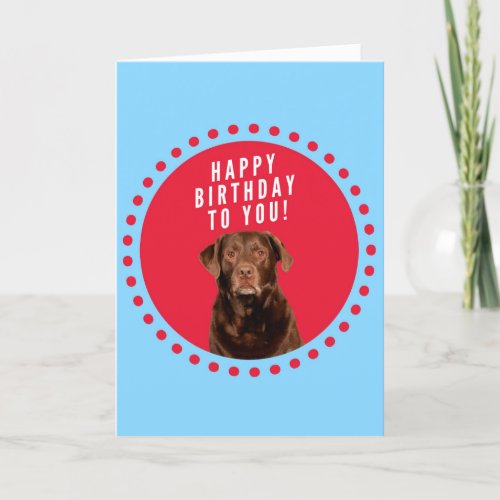 Brown Labrador Retriever Dog Happy Birthday Card