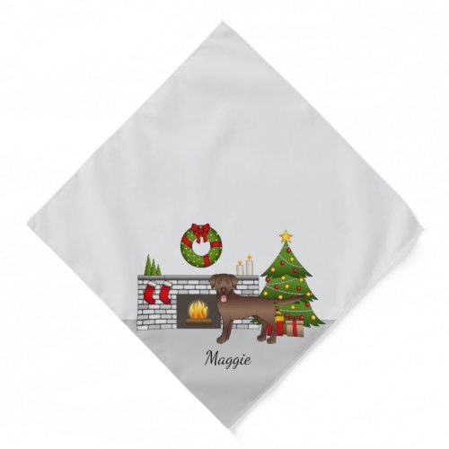 Brown Labrador Retriever _ Festive Christmas Room Bandana