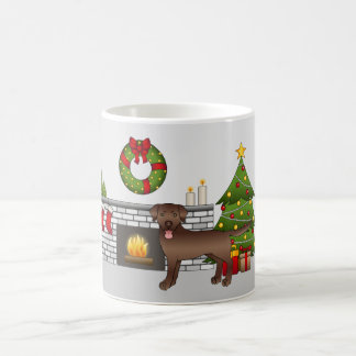 Brown Labrador Retriever - Festive Christmas Room Coffee Mug