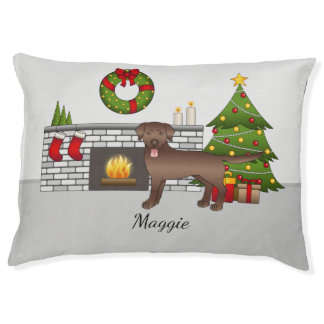 Brown Labrador Retriever - Festive Christmas Room Pet Bed