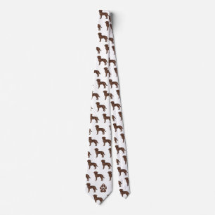 Brown Labrador Retriever Pattern Custom Monogram Neck Tie
