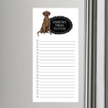 Brown Labrador Retriever Shopping List  Magnetic Notepad<br><div class="desc">Adorable things to fetch Brown Labrador Retriever dog with a black chalkboard frame personalized with your name.</div>