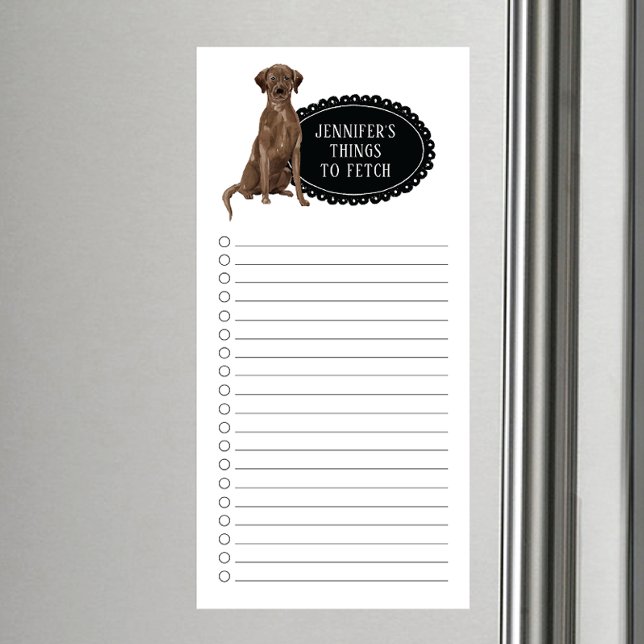 Brown Labrador Retriever Shopping List  Magnetic Notepad (Creator Uploaded)