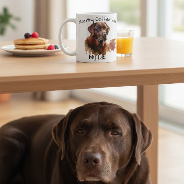   Brown Labrador Watercolor Personalize Coffee Mug (Creator Uploaded)
