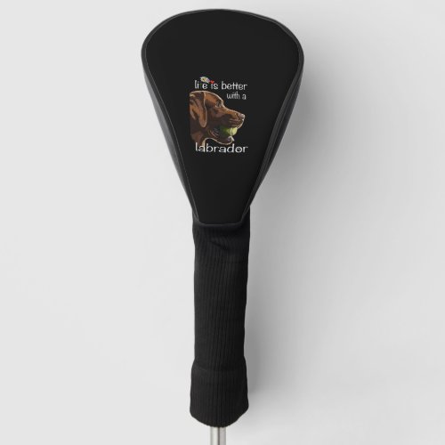 Brown Labrador With A Tennis Ball Chocolate Lab Do Golf Head Cover