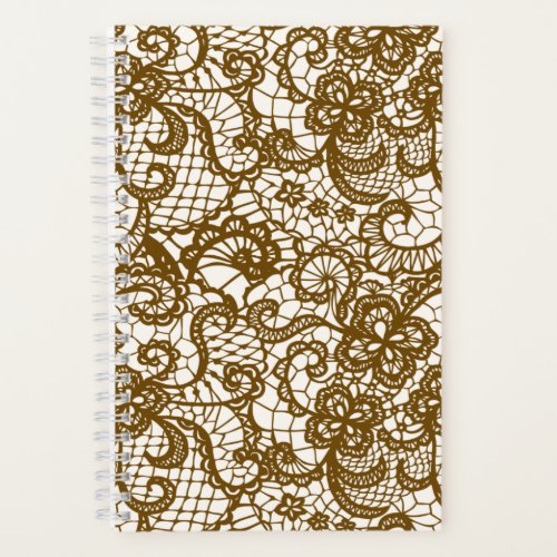 Brown Lace on Ivory Notebook