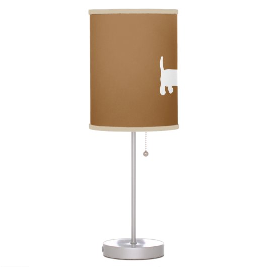 Brown Lamp Shade + White Dachshund (Left)