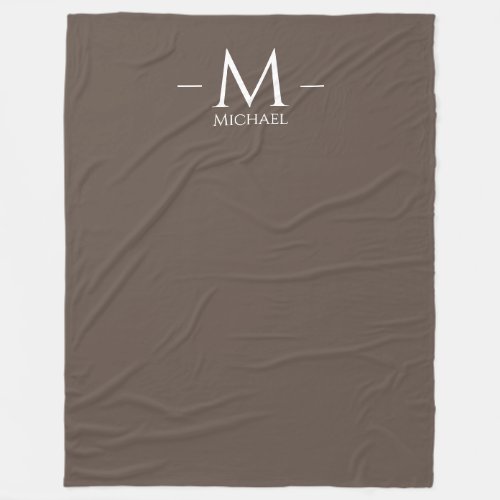 Brown Large Blanket Monogram Elegant Template