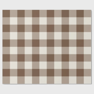 Brown Large Checkered Gingham Wrapping Paper