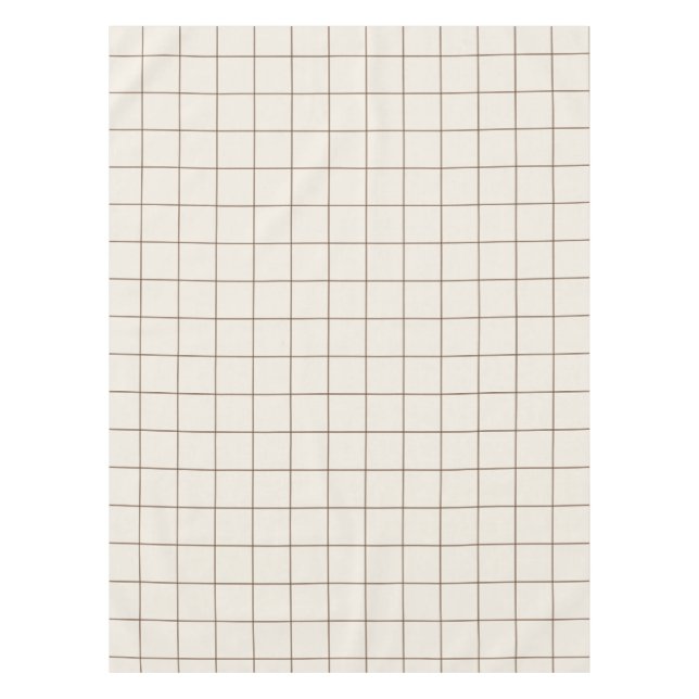 Brown Large Grid Check Tablecloth (Front)