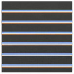 [ Thumbnail: Brown, Lavender, Cornflower Blue, and Black Lines Fabric ]