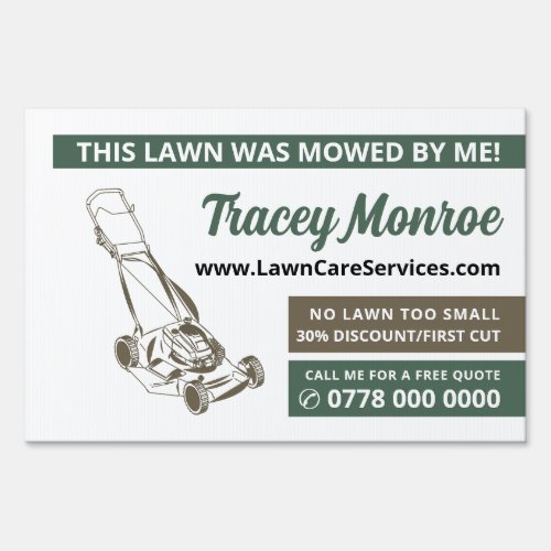 Brown Lawn_Mower Lawn Care Services Advertising Sign