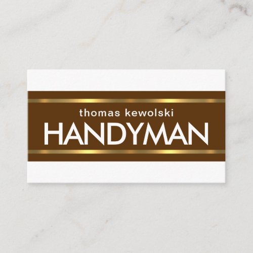 Brown Layer Gold Handyman Lines Business Card