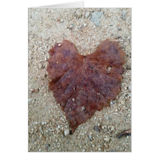 Brown Leaf Heart Cards