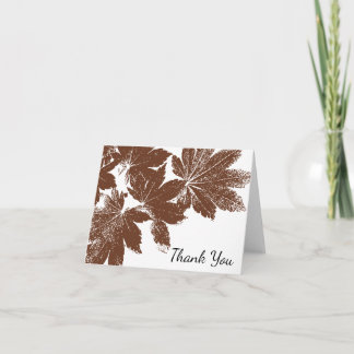 Brown Leaf Stamp Thank You Card