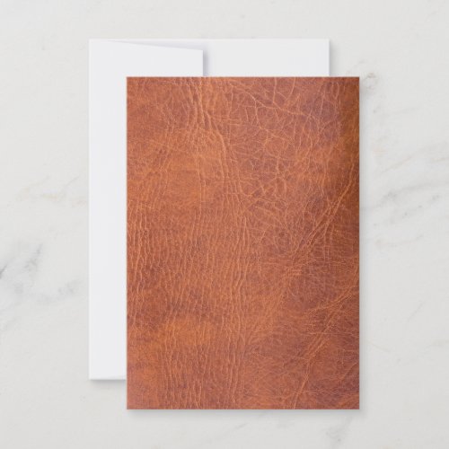 Brown leather invite