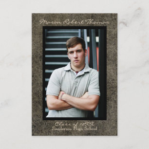 Brown Leather - 3x5 Graduation Announcement