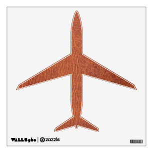Brown leather airplaine wall sticker