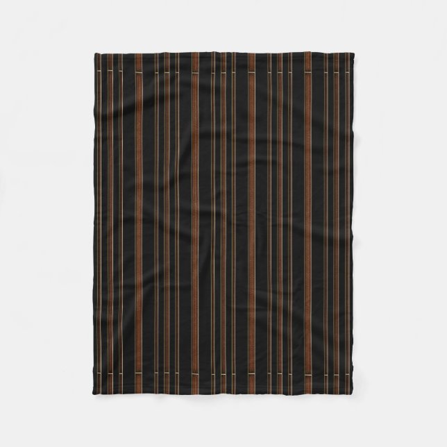 Brown Leather And Black Fleece Blanket (Front)