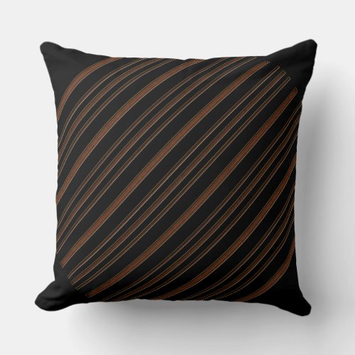 Brown Leather And Black Throw Pillow