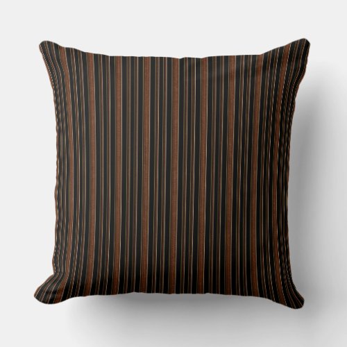 Brown Leather And Black Throw Pillow