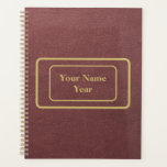Brown Leather and Gold Frames Planner