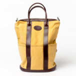 Brown Leather And Yellow Canvas Helmet Bag at Zazzle