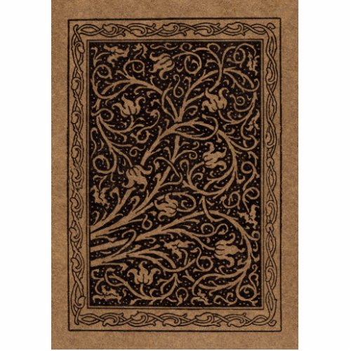 Brown Leather Art Nouveau Floral Cutout