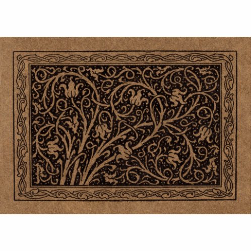 Brown Leather Art Nouveau Floral Cutout