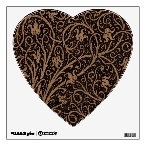 Brown Leather Art Nouveau Floral Wall Decal