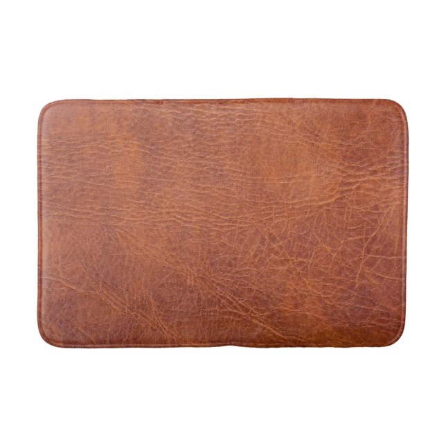 Brown leather bathroom mat (Front)