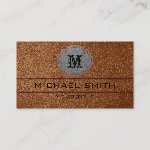 Brown Leather Business Card