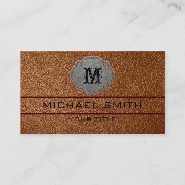 Brown Leather Business Card (Front)