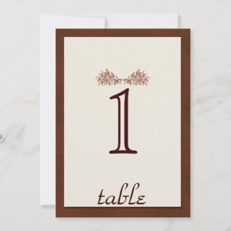 Brown Leather Classic Anniversary Table Number